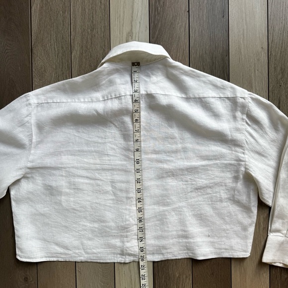 Zara Cropped Linen Women’s Shirt | Size: Small - Picture 4 of 7